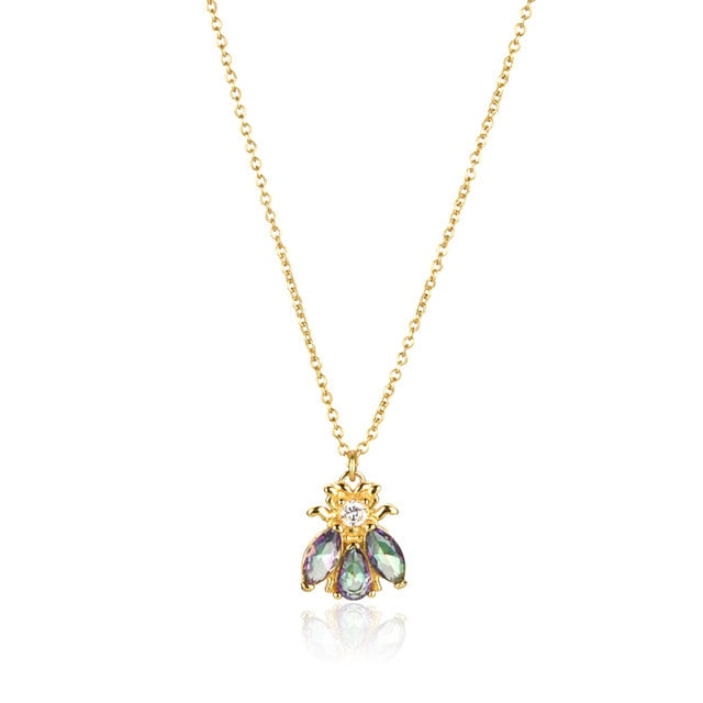 Gold Beetle Necklace 