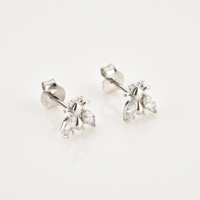Orecchini White Beetle Argento