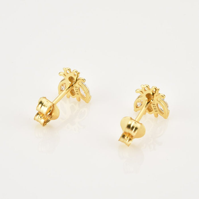 Orecchini White Beetle Oro