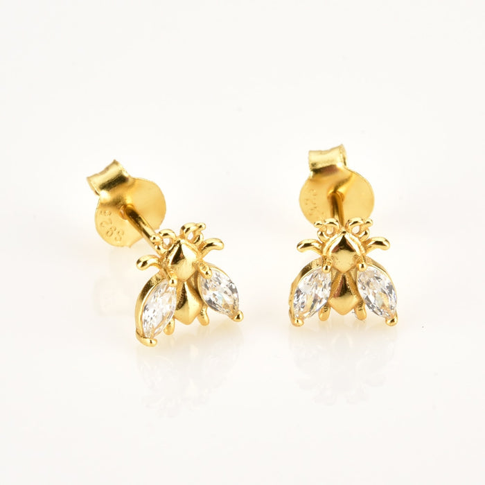 Orecchini White Beetle Oro