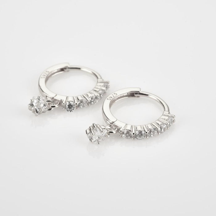 Orecchini a cerchio Destiny White Argento