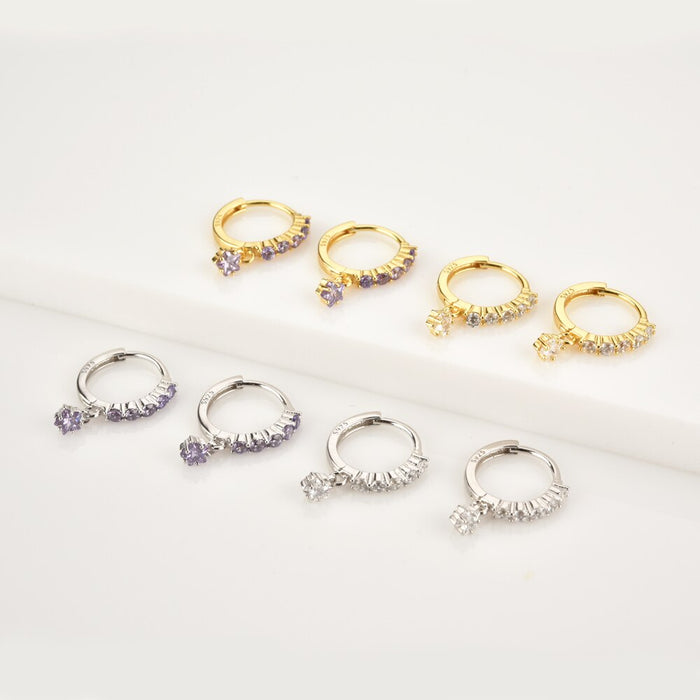 Orecchini a cerchio Destiny White Argento