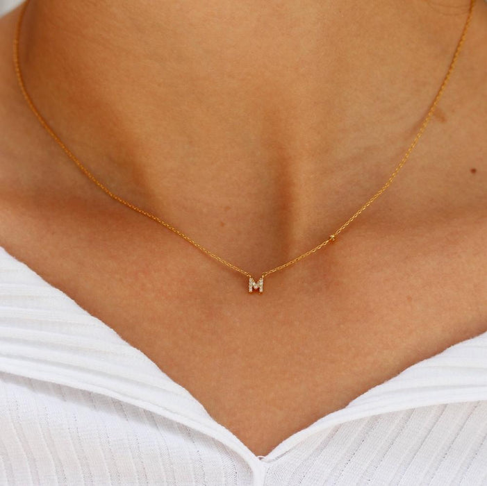 Silver Initial Shiny Necklace 