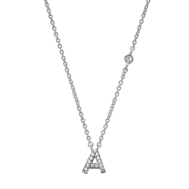 Silver Initial Shiny Necklace 