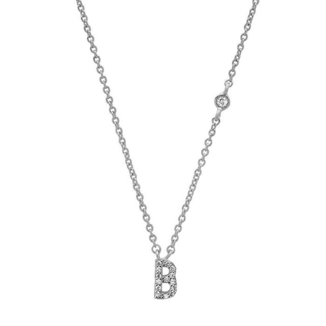 Silver Initial Shiny Necklace 