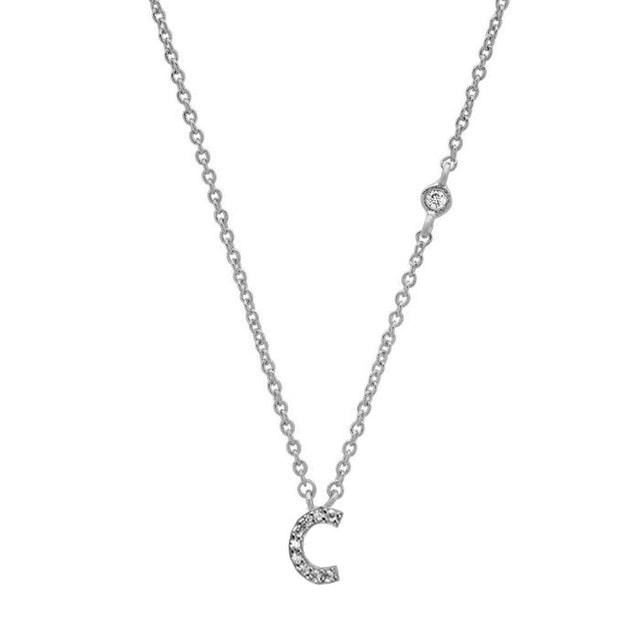 Silver Initial Shiny Necklace 