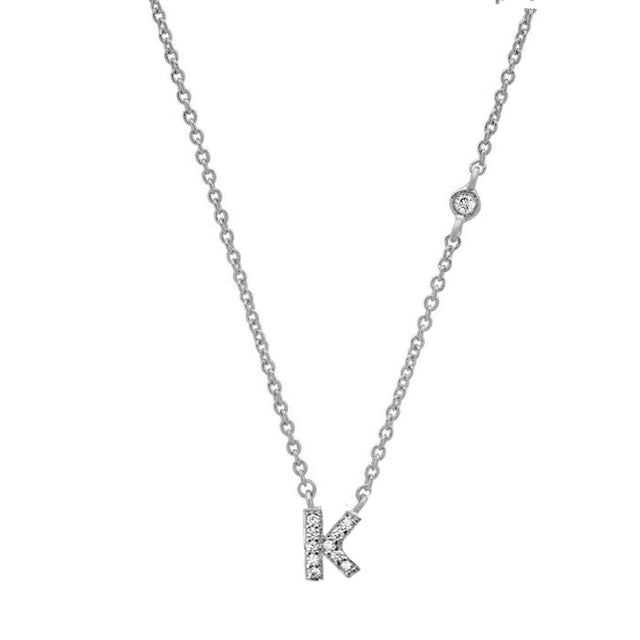 Silver Initial Shiny Necklace 