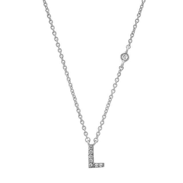 Silver Initial Shiny Necklace 