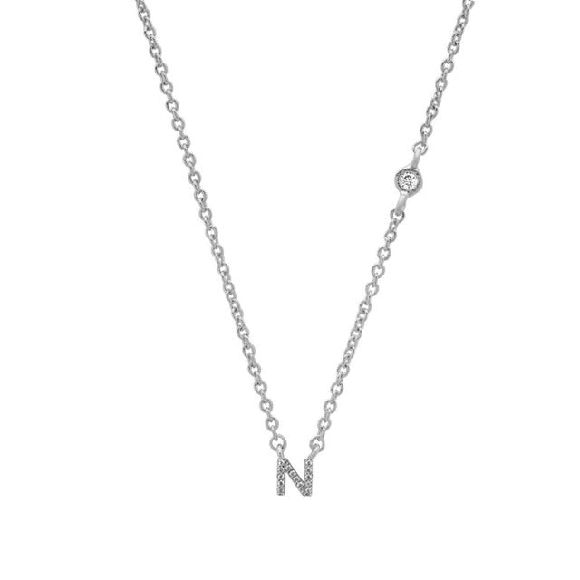 Silver Initial Shiny Necklace 