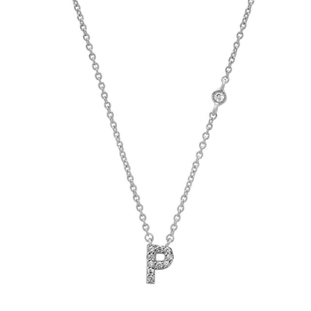 Silver Initial Shiny Necklace 
