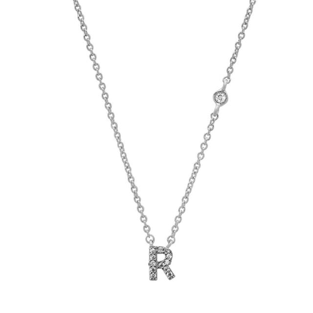 Silver Initial Shiny Necklace 
