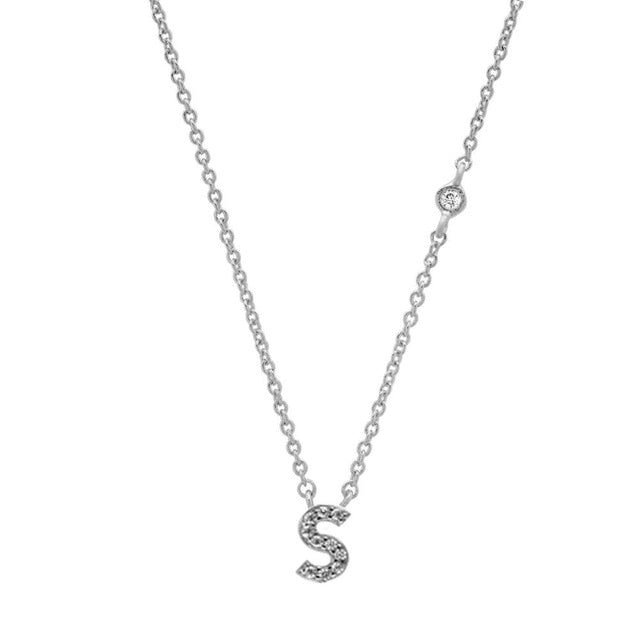 Silver Initial Shiny Necklace 