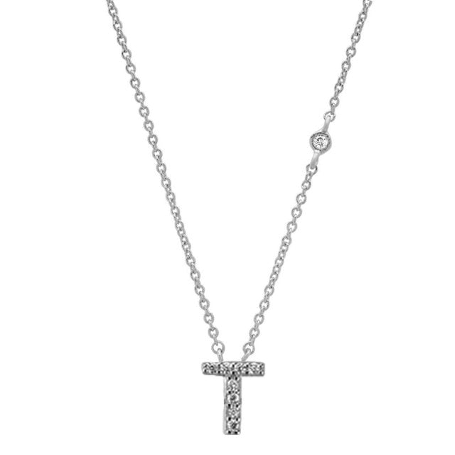 Silver Initial Shiny Necklace 
