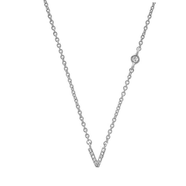 Silver Initial Shiny Necklace 