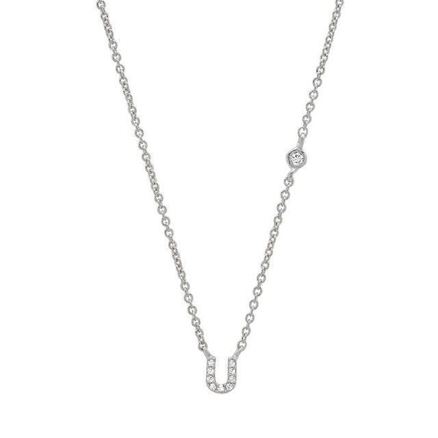 Silver Initial Shiny Necklace 