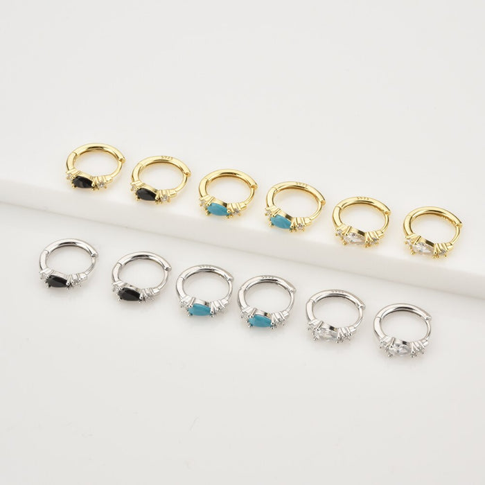 Orecchini Black Denia Argento