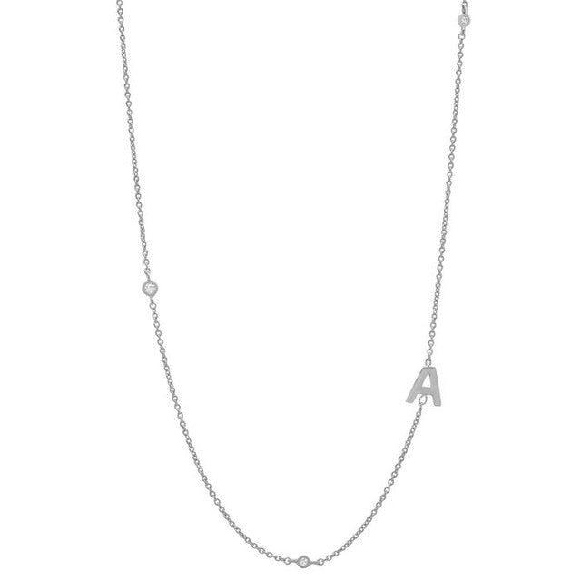 Basic Initial Silver Necklace 