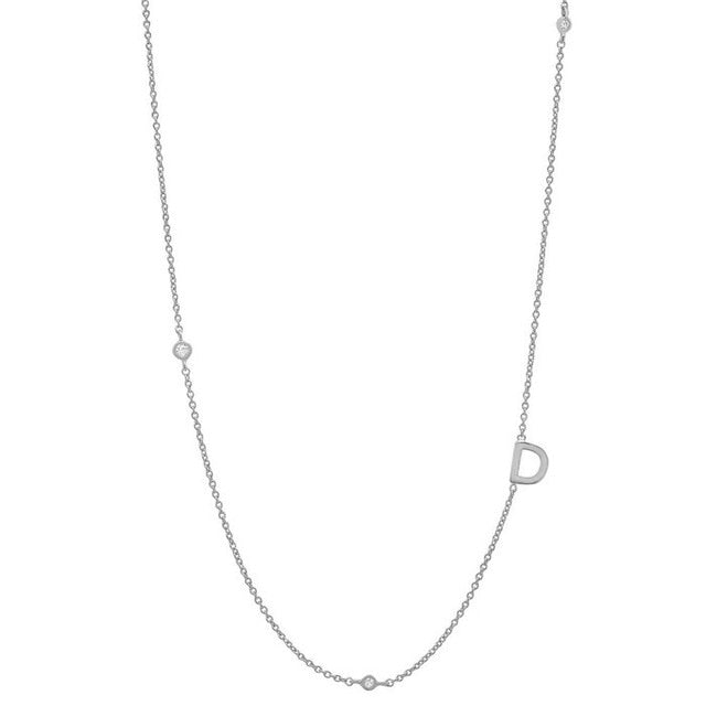 Basic Initial Silver Necklace 