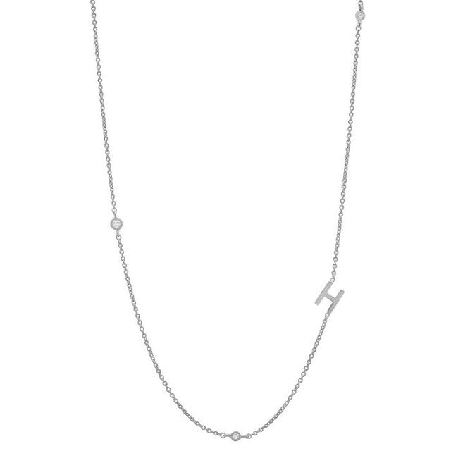 Basic Initial Silver Necklace 