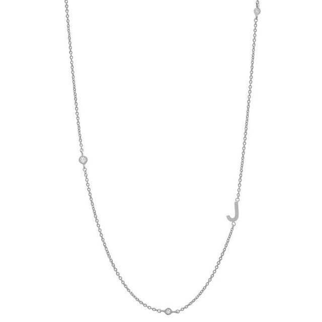 Basic Initial Silver Necklace 