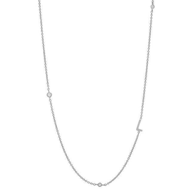 Basic Initial Silver Necklace 