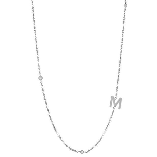 Basic Initial Silver Necklace 