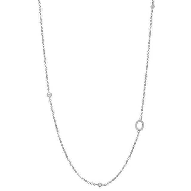 Basic Initial Silver Necklace 