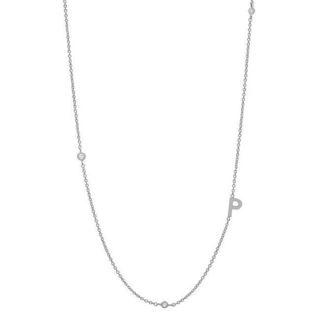 Basic Initial Silver Necklace 