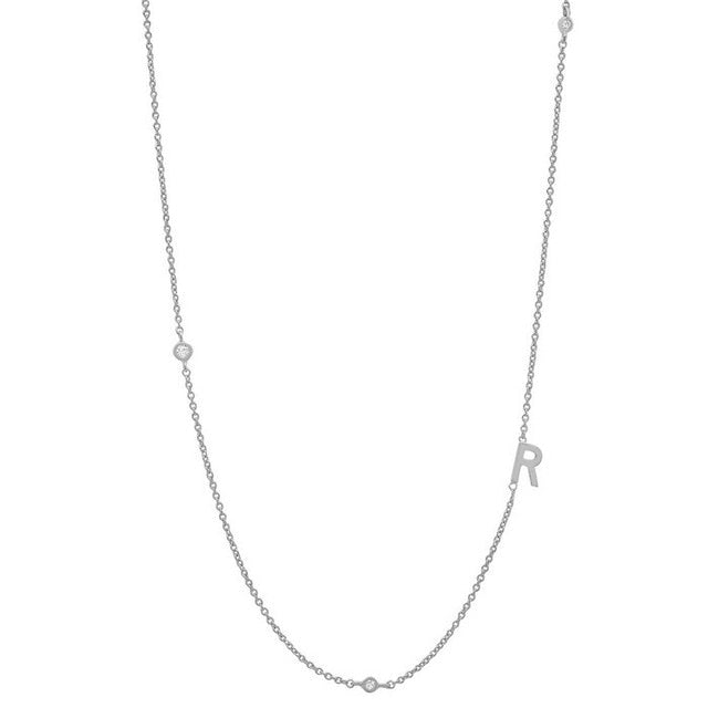 Basic Initial Silver Necklace 
