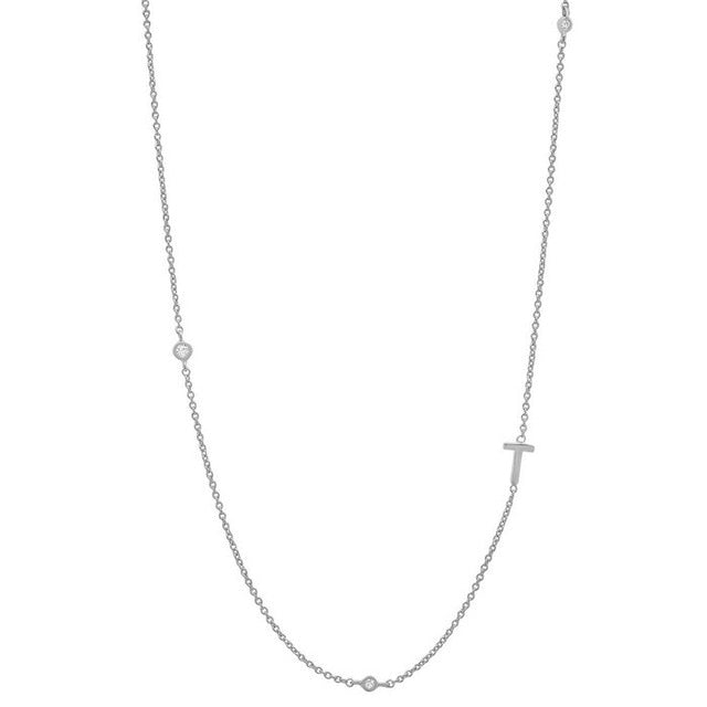 Basic Initial Silver Necklace 