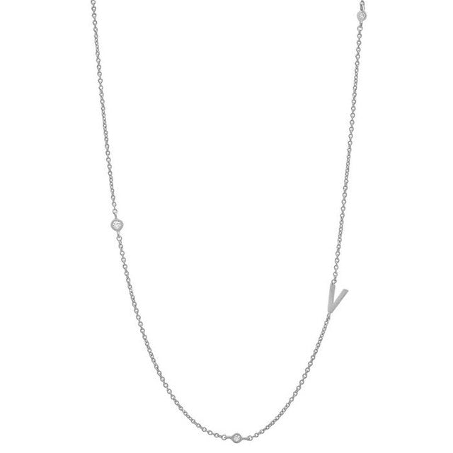 Basic Initial Silver Necklace 