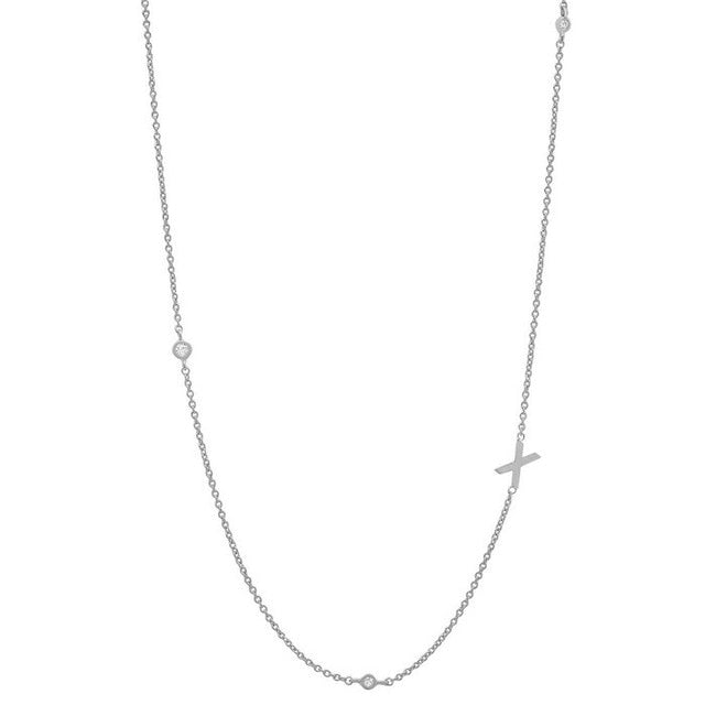 Basic Initial Silver Necklace 