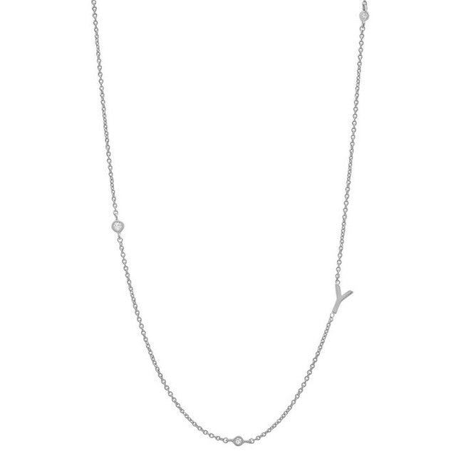 Basic Initial Silver Necklace 