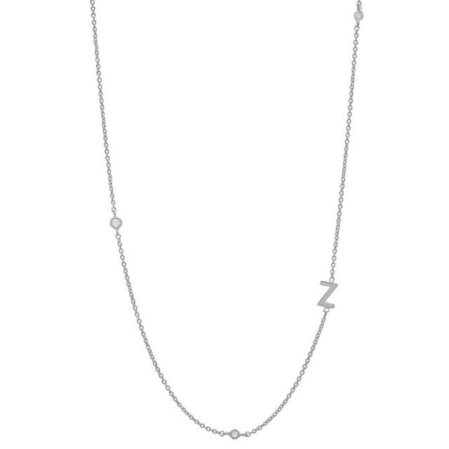 Basic Initial Silver Necklace 