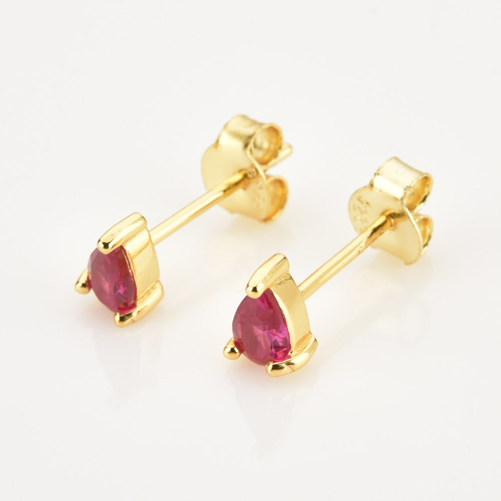 Pendientes Pink Gota Plata