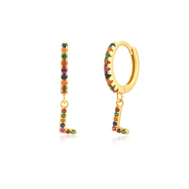 Orecchini Iniziale Colorati Oro