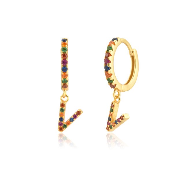 Orecchini Iniziale Colorati Oro