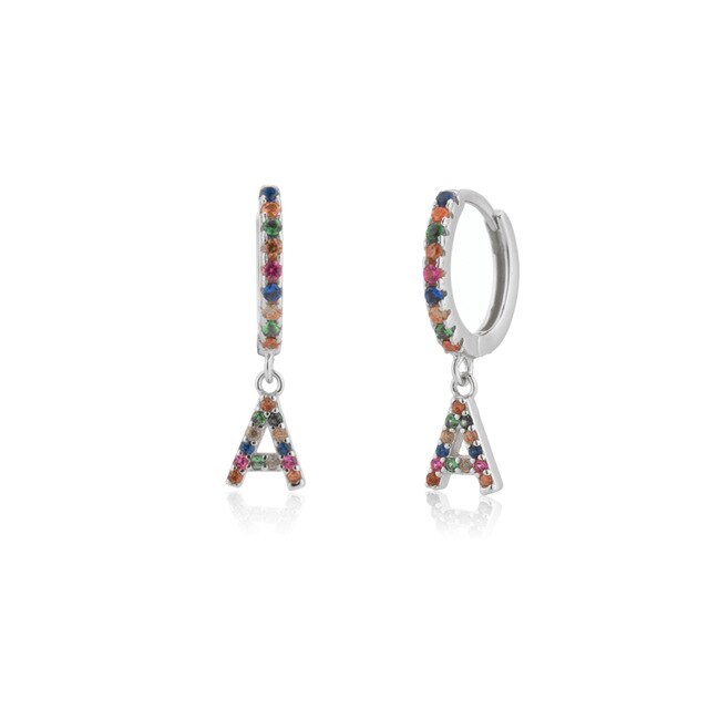 Orecchini Colorful Iniziale Argento
