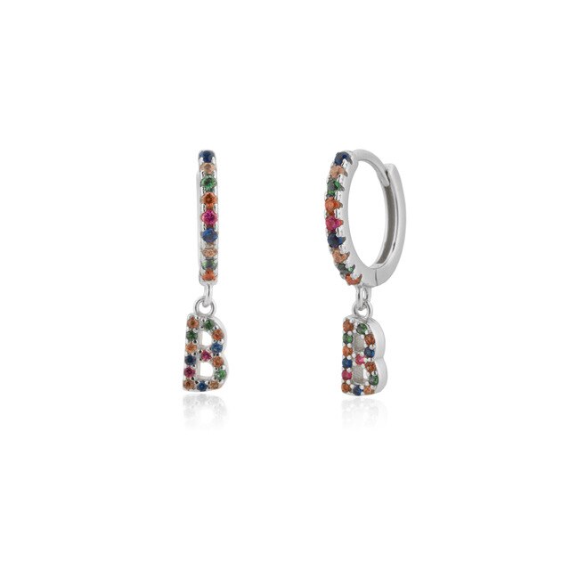 Orecchini Colorful Iniziale Argento