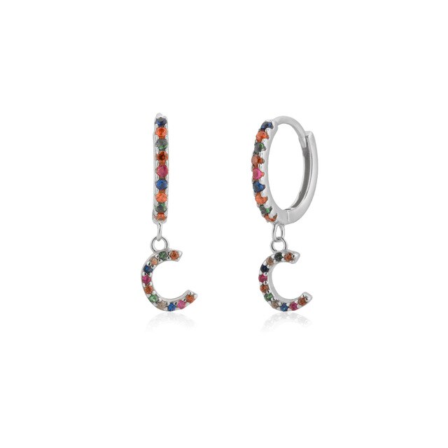 Orecchini Colorful Iniziale Argento