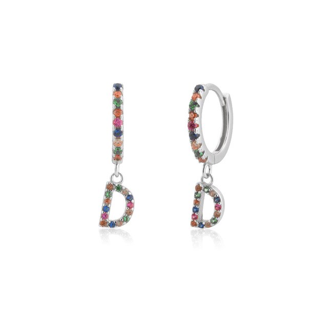 Orecchini Colorful Iniziale Argento