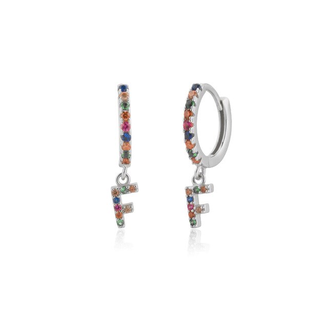 Orecchini Colorful Iniziale Argento