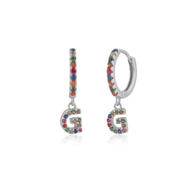 Orecchini Colorful Iniziale Argento
