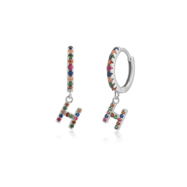 Orecchini Colorful Iniziale Argento