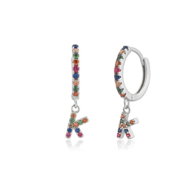 Orecchini Colorful Iniziale Argento