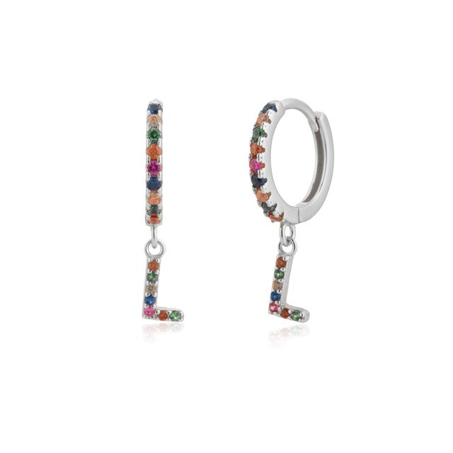 Orecchini Colorful Iniziale Argento