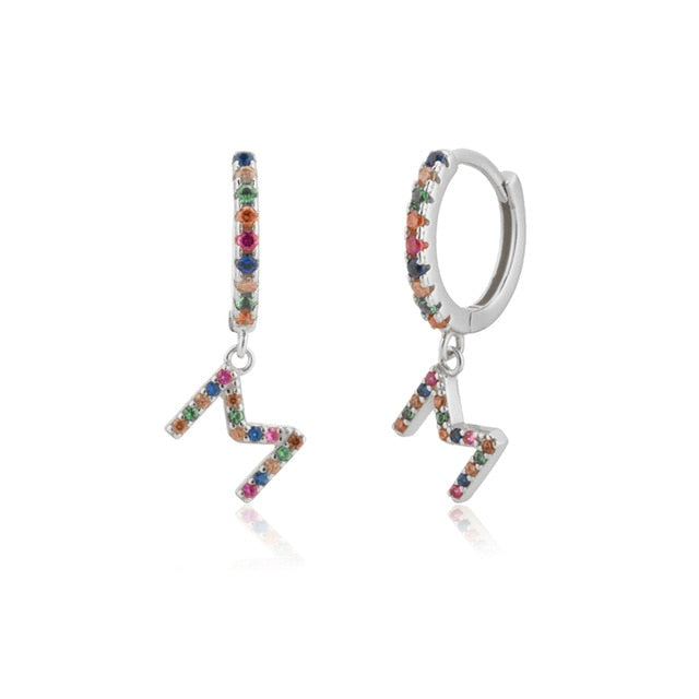 Orecchini Colorful Iniziale Argento