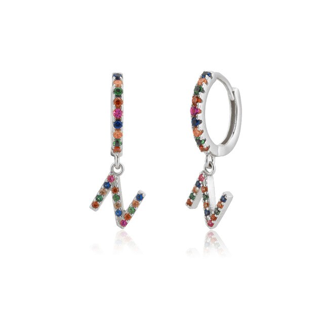 Orecchini Colorful Iniziale Argento