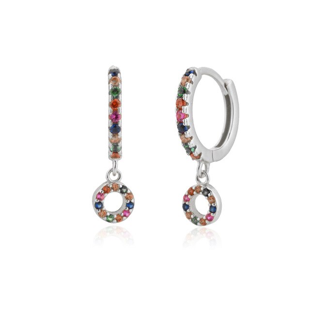 Orecchini Colorful Iniziale Argento