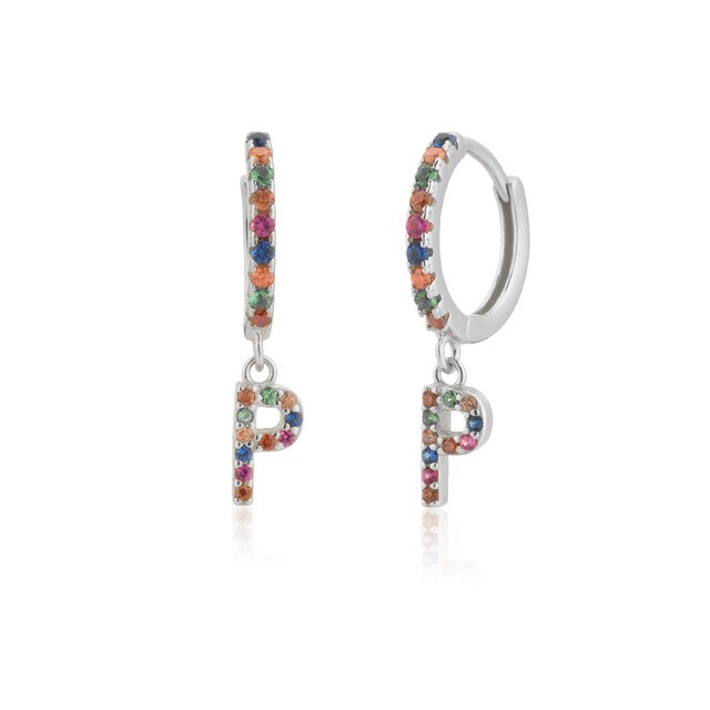 Orecchini Colorful Iniziale Argento